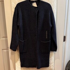 Women's Navy Sweater Coat